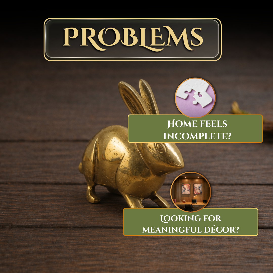 BIG RABBIT PAIR BRASS
