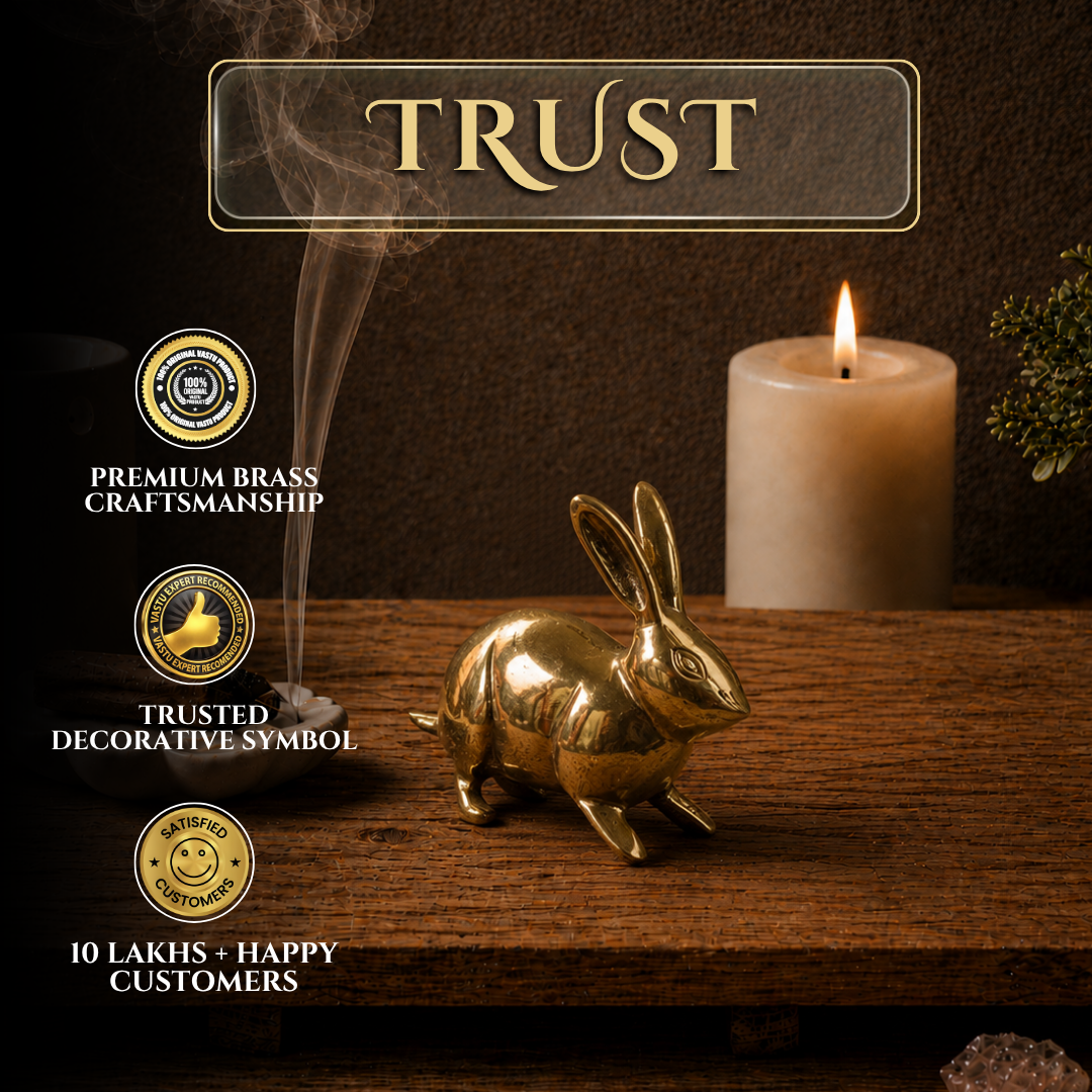 BIG RABBIT PAIR BRASS