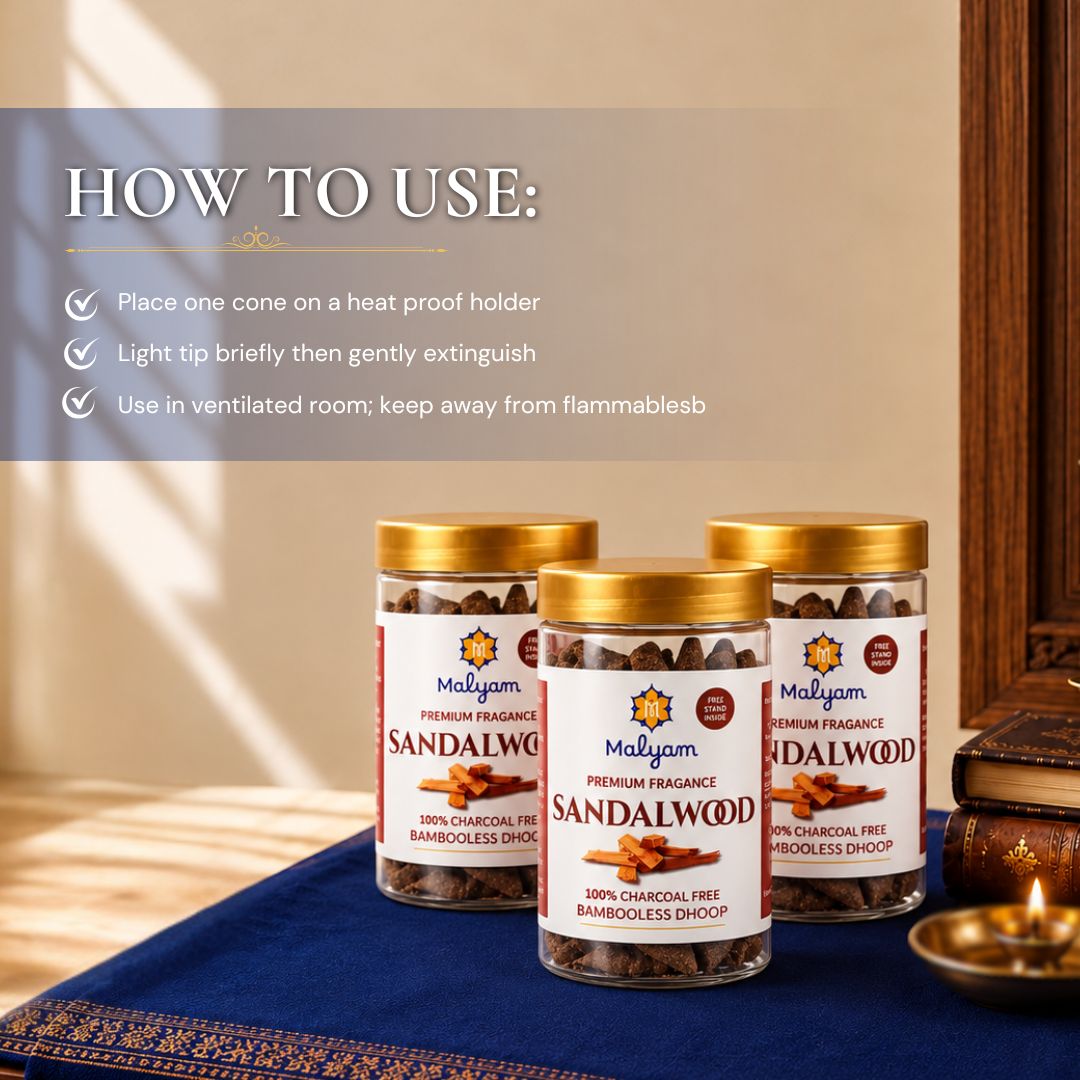 Sandalwood Premium Dhoop Cones Pack of 3
