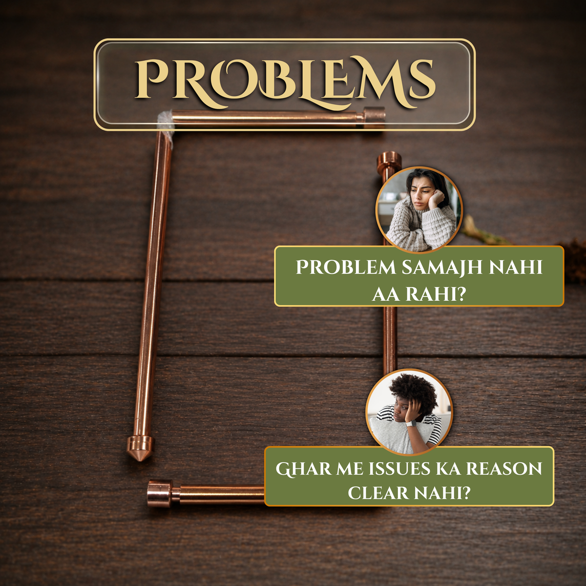 Copper L Shape Dowsing Rods for Vastu & Energy