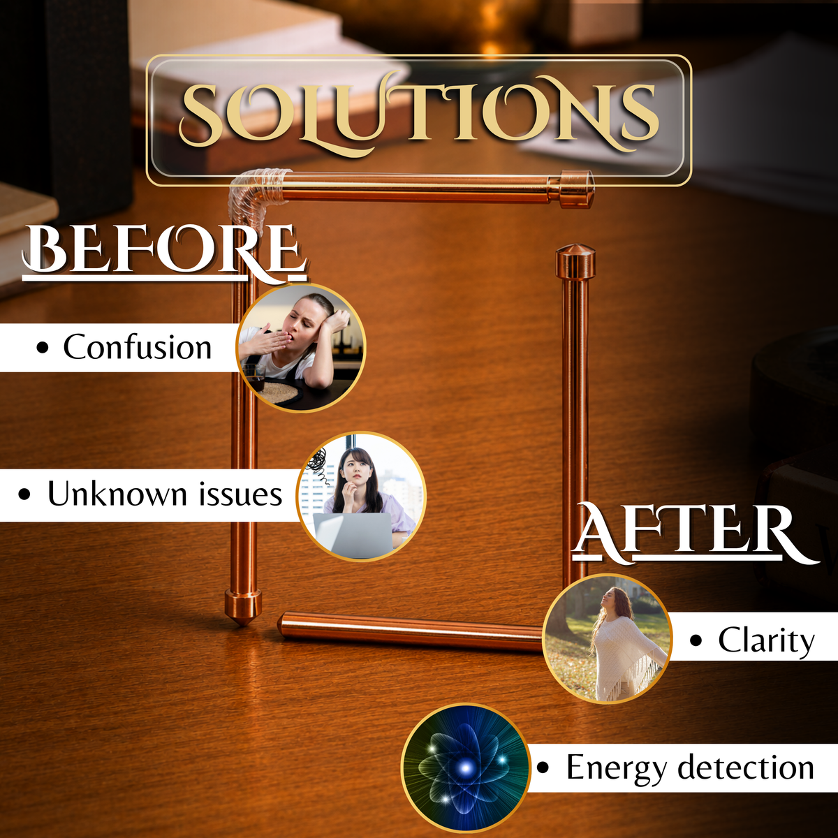 Copper L Shape Dowsing Rods for Vastu & Energy