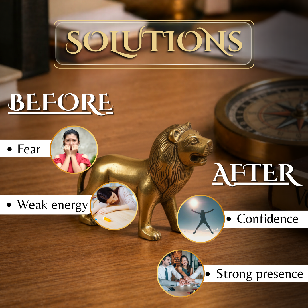 BRASS SMALL LION STATUE