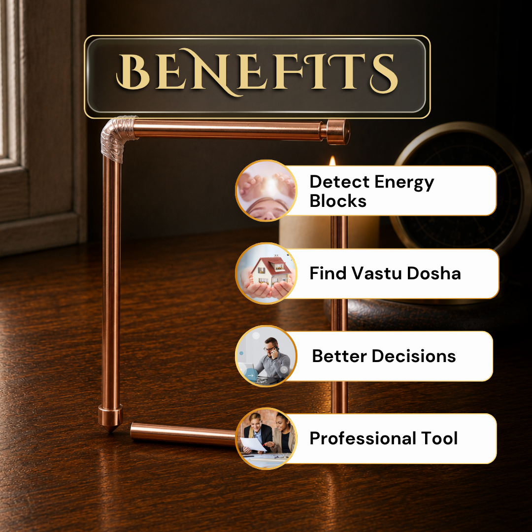 Copper L Shape Dowsing Rods for Vastu & Energy