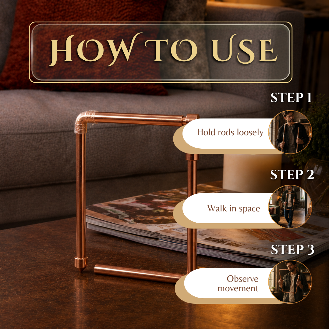 Copper L Shape Dowsing Rods for Vastu & Energy