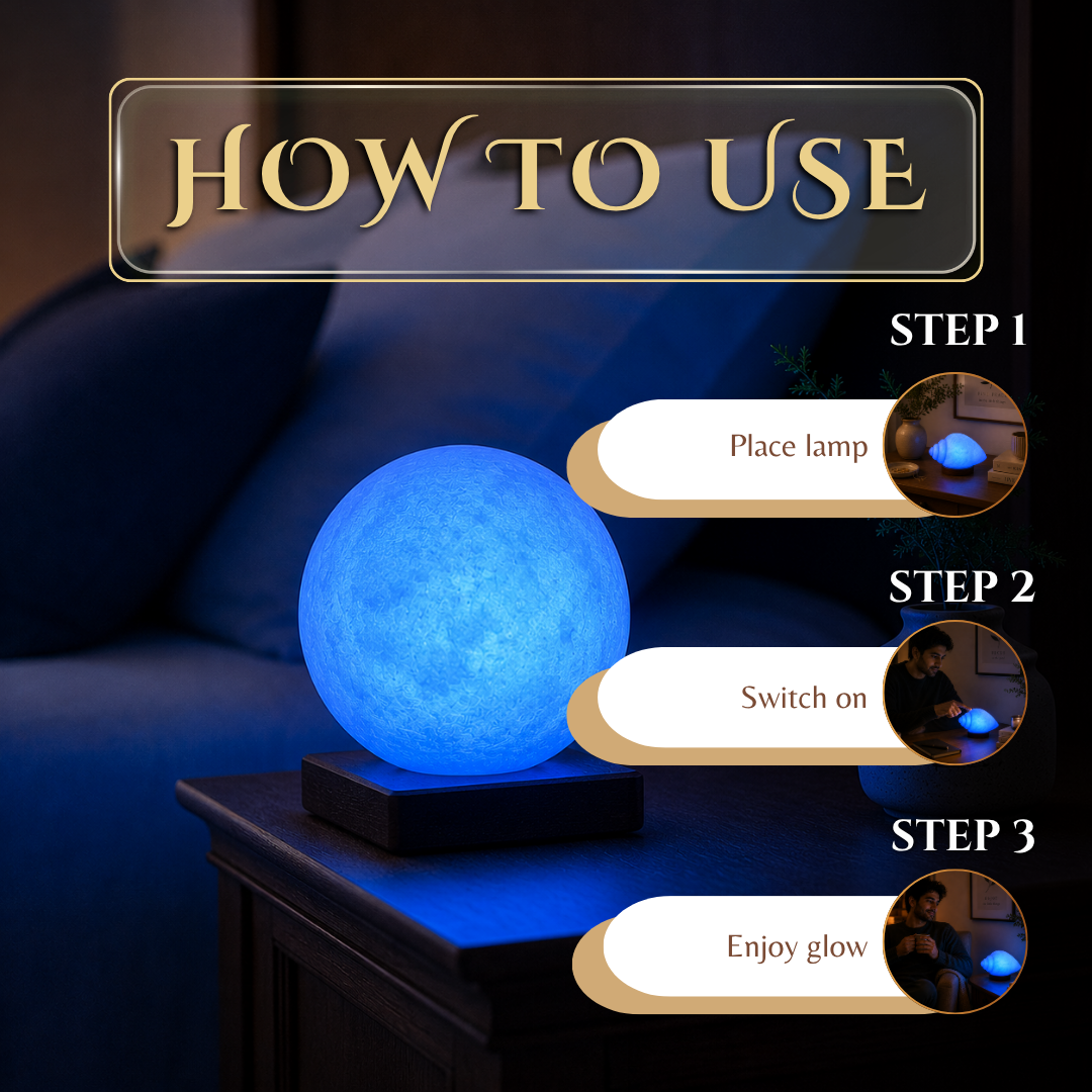 Blue Round Salt Lamp