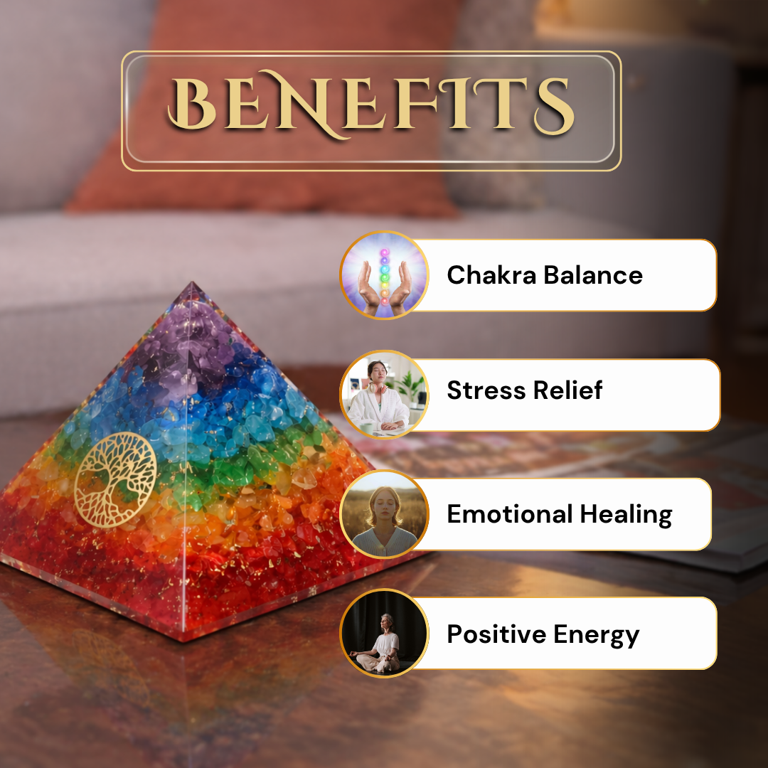 Seven Chakra Orgone Tree Pyramid