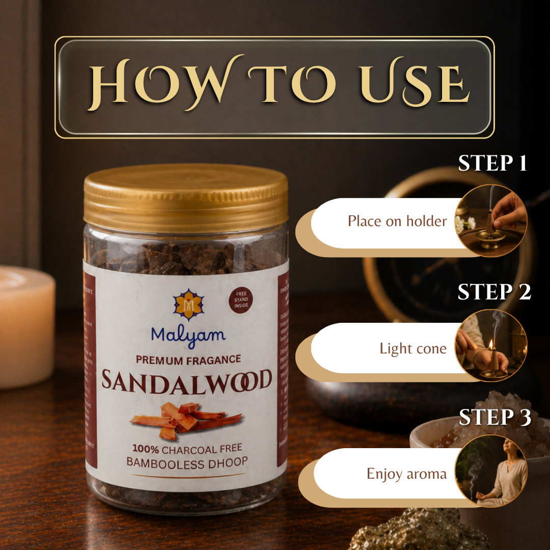 Sandalwood Premium Dhoop Cones Pack of 3