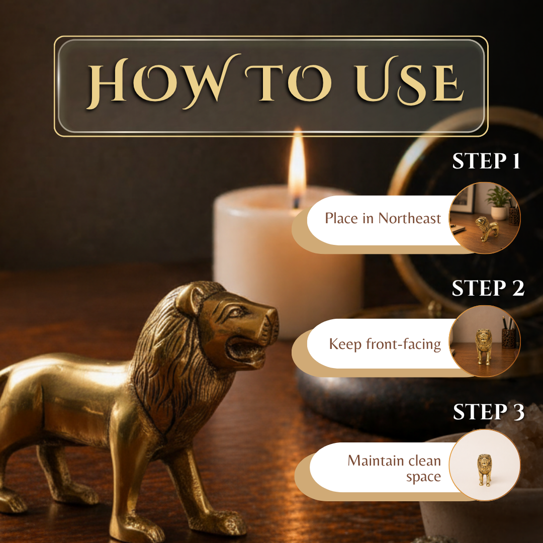 BRASS SMALL LION STATUE