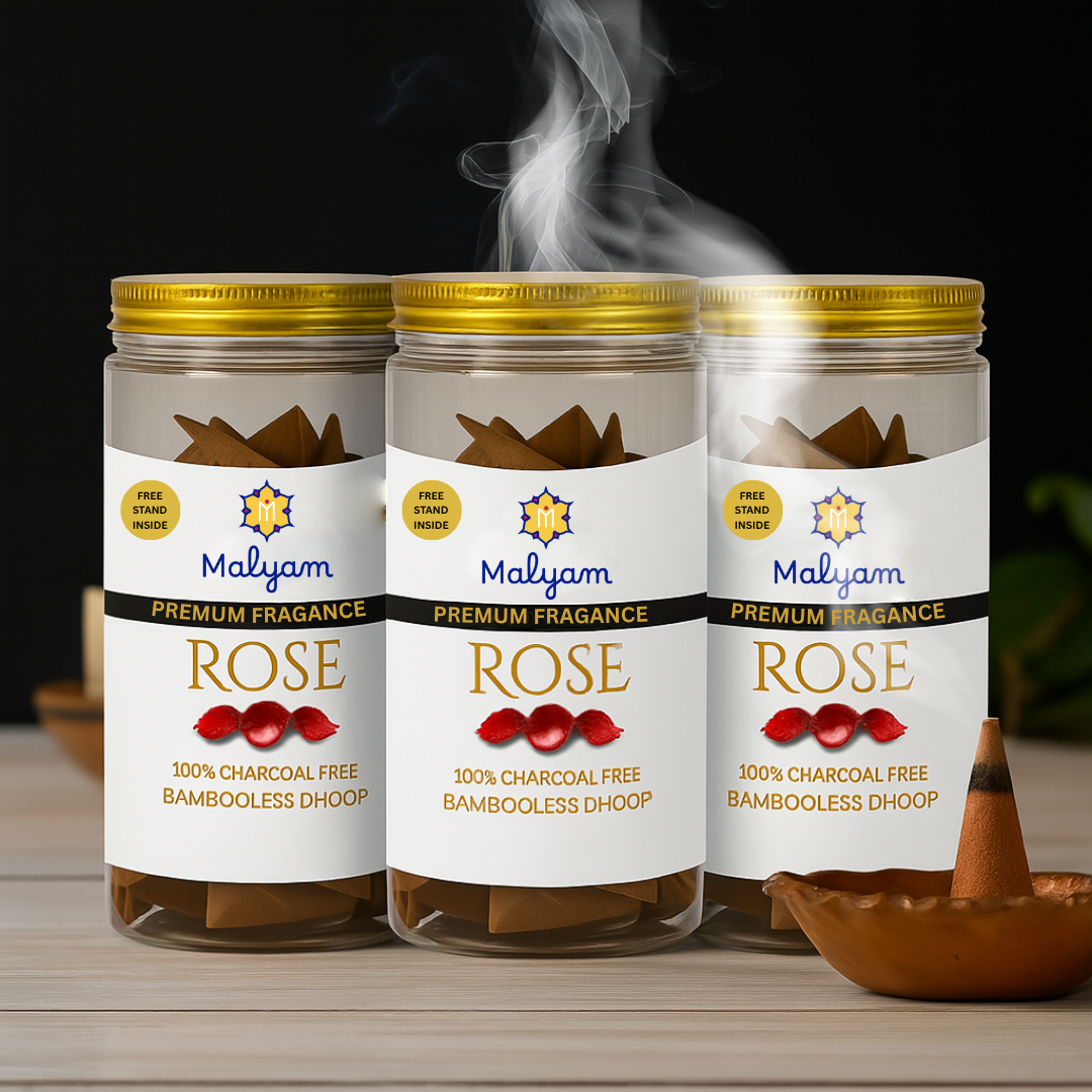 Rose Premium Dhoop Cones – Pack of 3