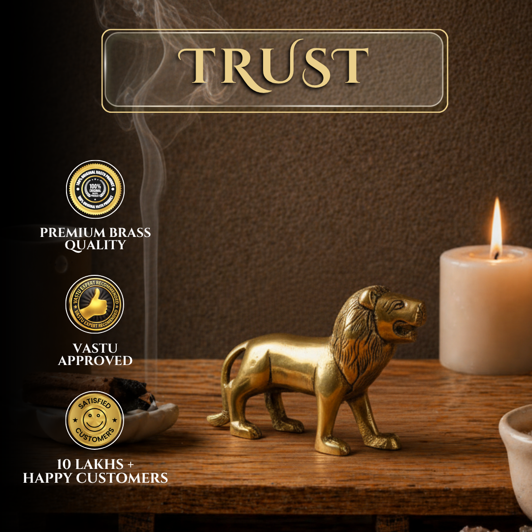BRASS SMALL LION STATUE