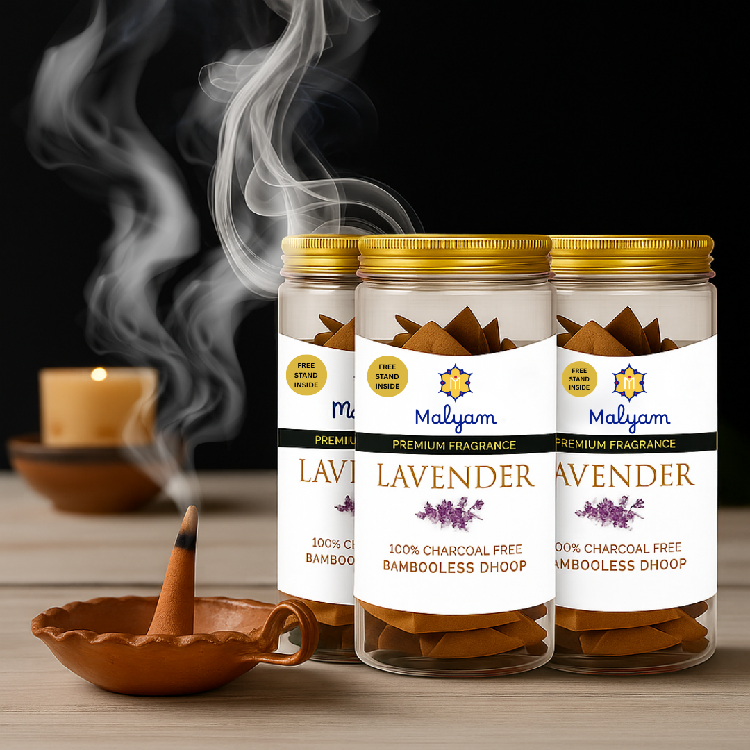 Lavender Premium Dhoop Cones Pack of 3