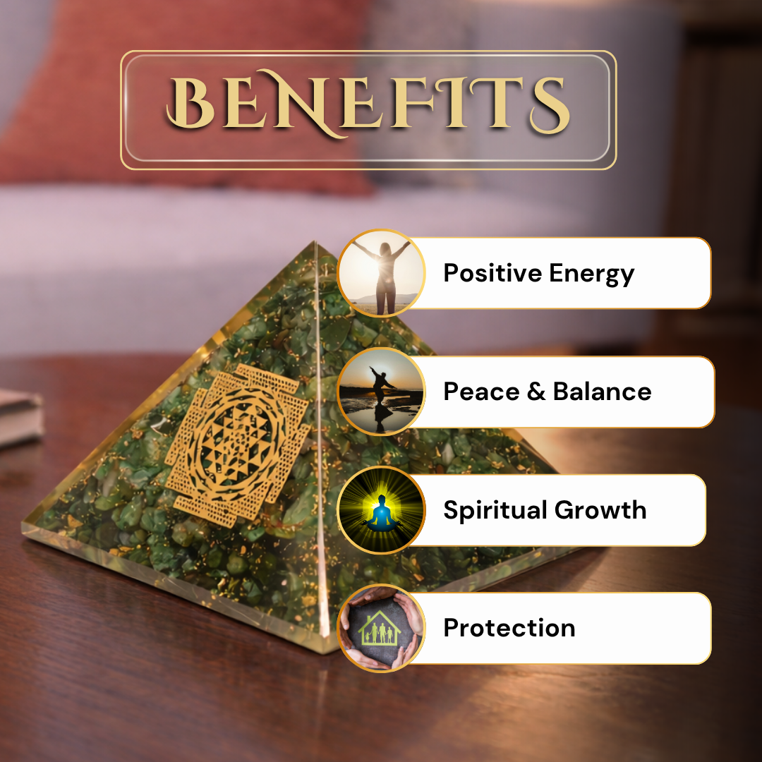 Green Mica Shree - Yantra Pyramid