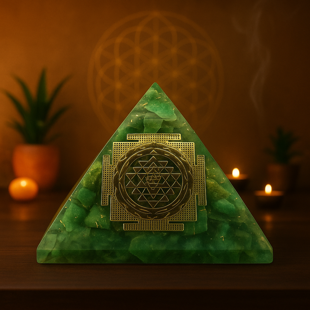GREEN MICA SHREE - YANTRA Pyramid