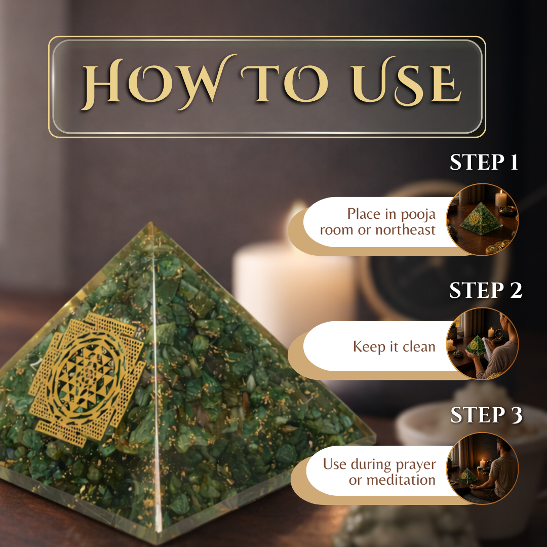 Green Mica Shree - Yantra Pyramid