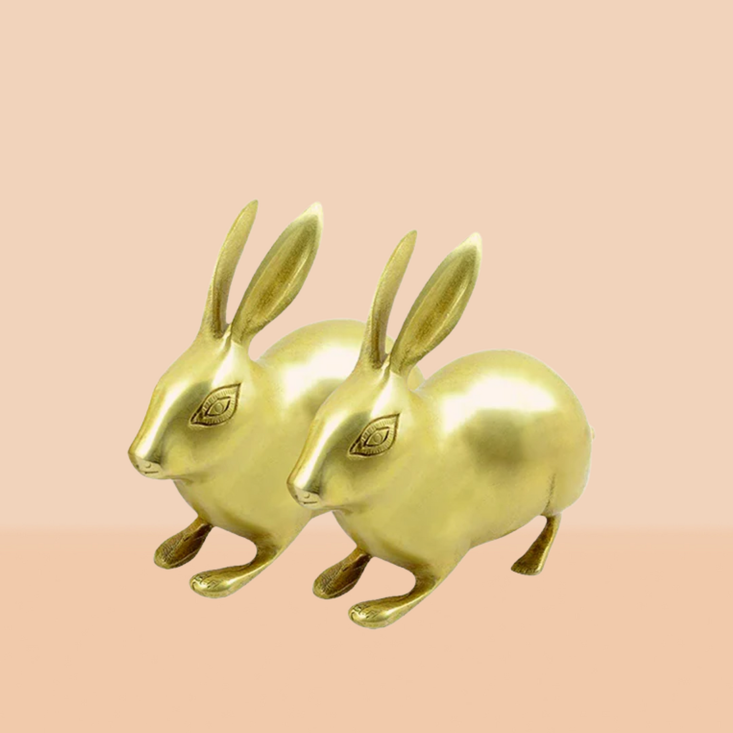 VASTU BRASS SMALL RABBIT PAIR STATUE