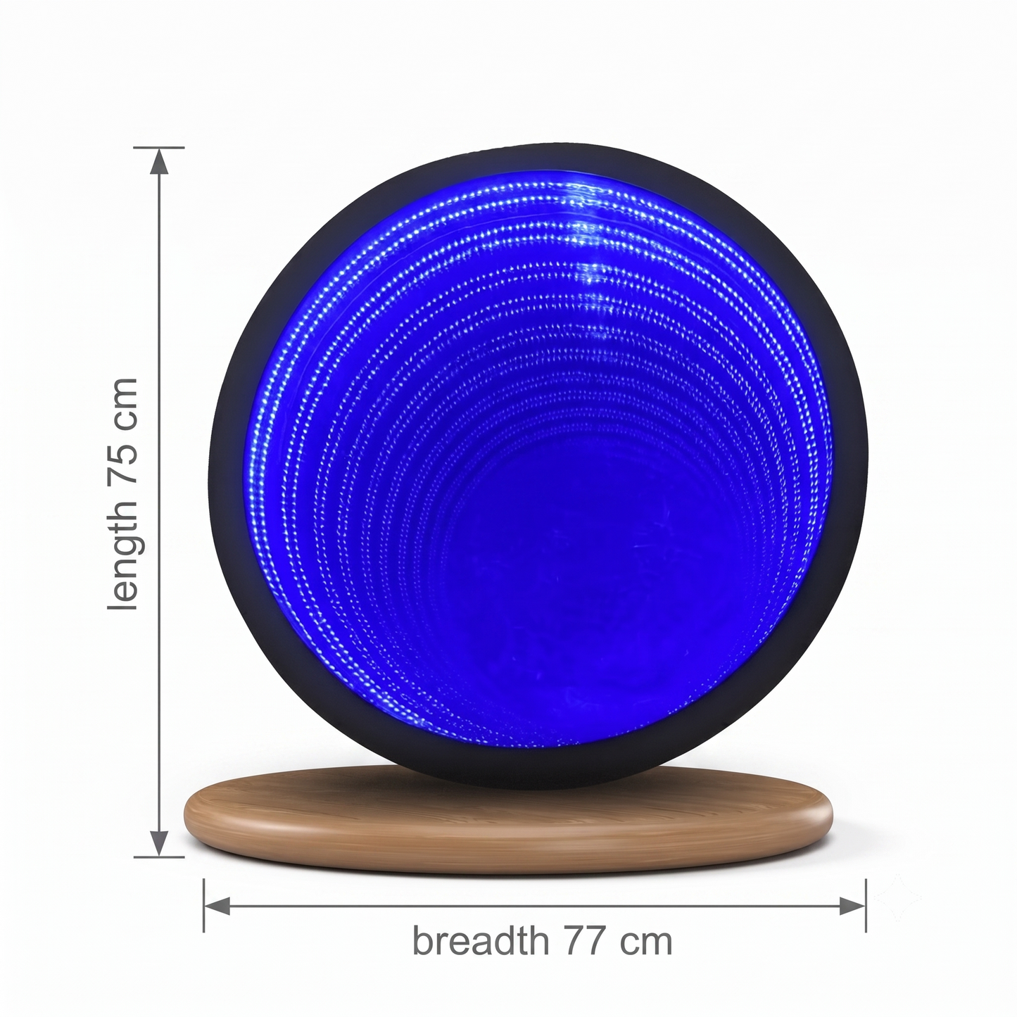 Wooden Frame Infinity Flooring Mirror
