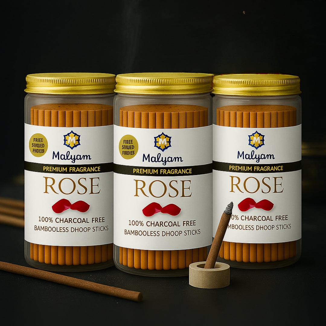 Rose Dhoop Sticks – Pack of 3 (Bambooless)