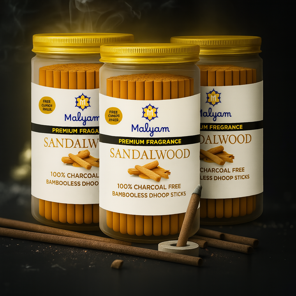 Sandalwood Premium Dhoop Sticks – Bambooless | Pack of 3