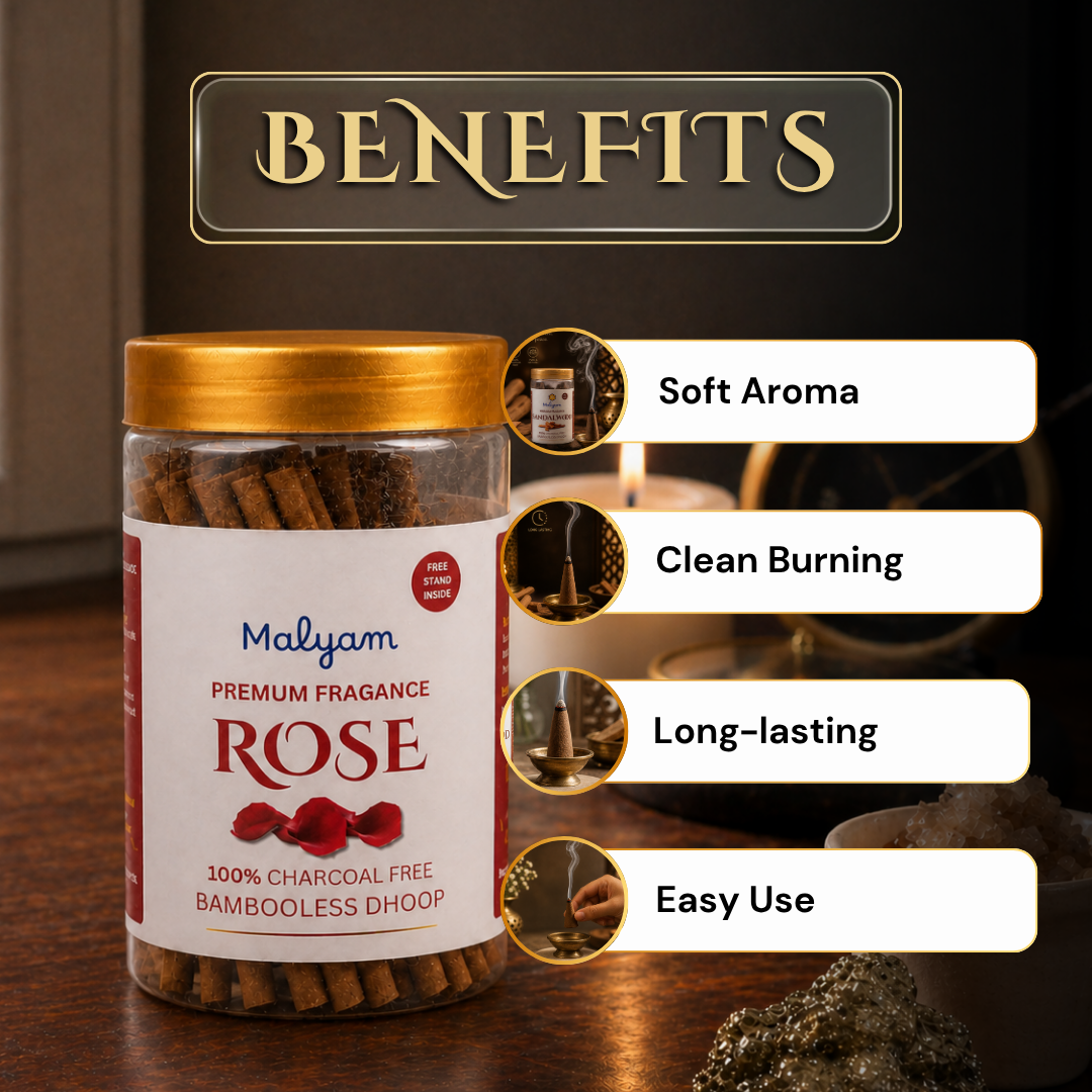 Rose Dhoop Sticks – Pack of 3 (Bambooless)