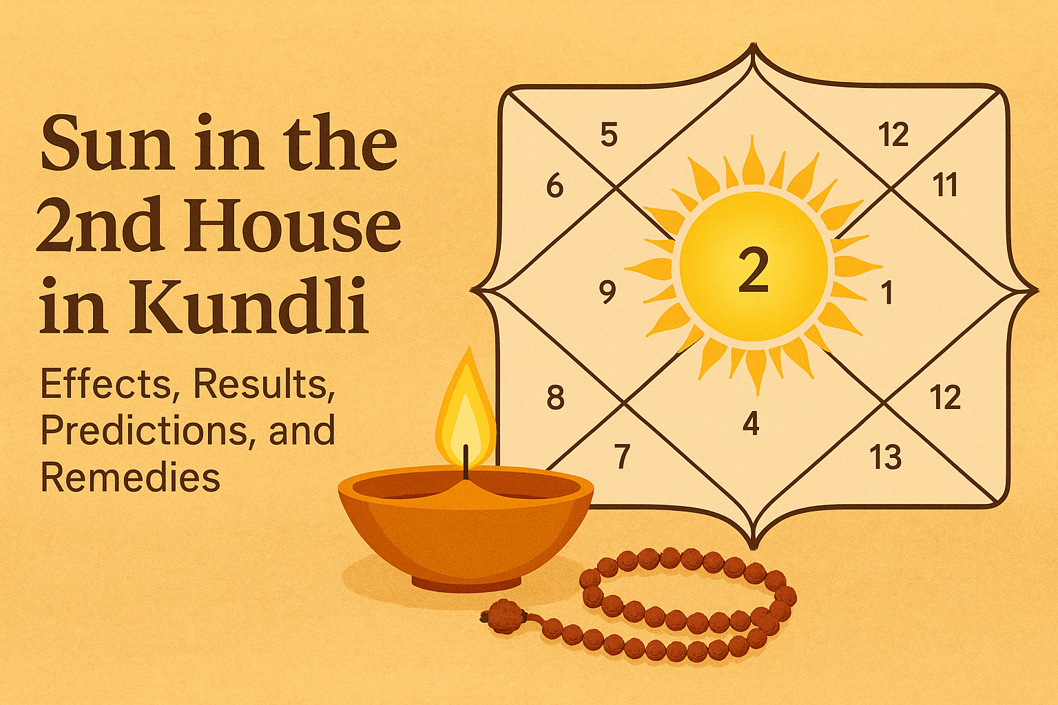 Sun in the 2nd House in Kundli: Effects, Results, Predictions, and Remedies
