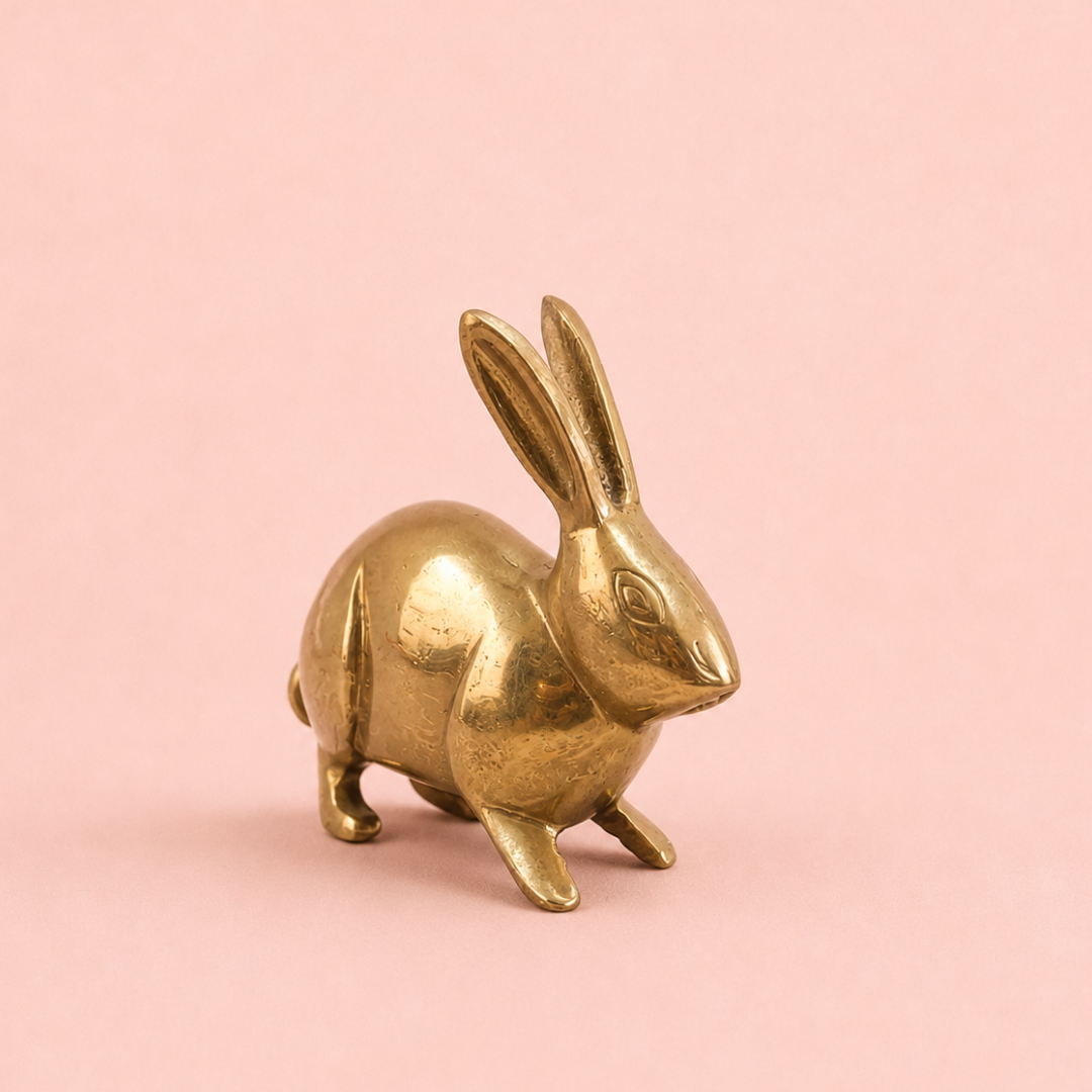 BIG RABBIT PAIR BRASS