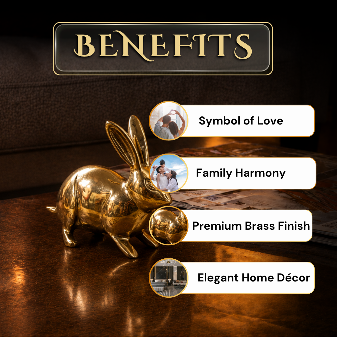 BIG RABBIT PAIR BRASS