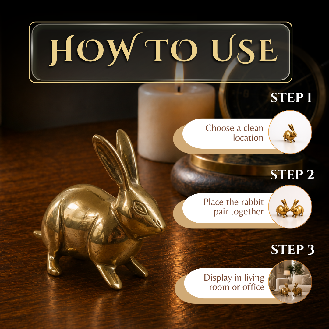 BIG RABBIT PAIR BRASS