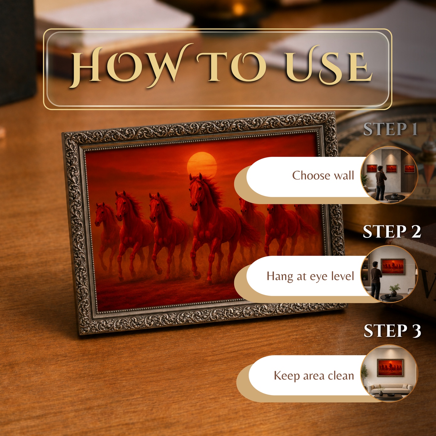 Seven Horses Red Painting