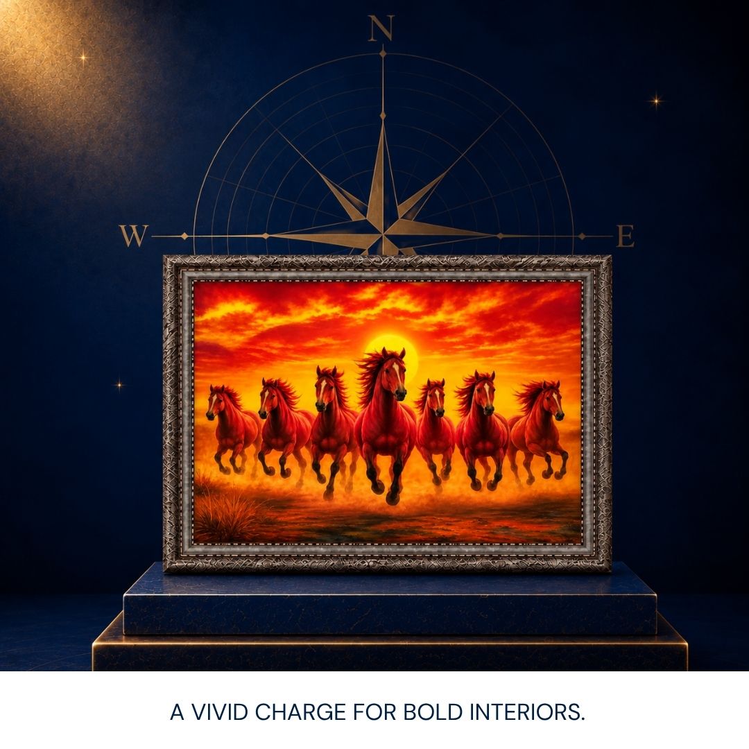 Seven Horses Red Painting