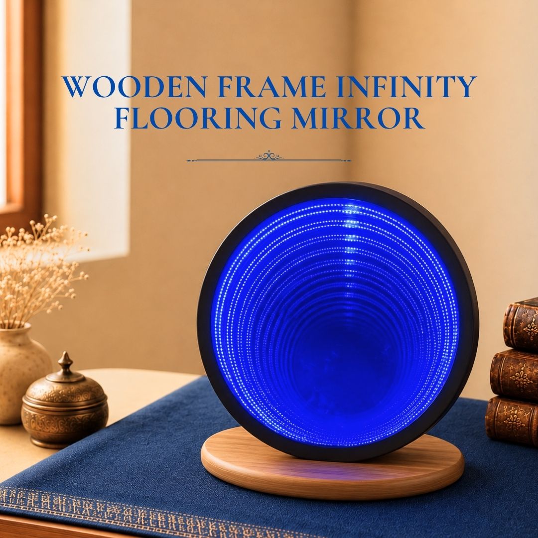 Wooden Frame Infinity Flooring Mirror
