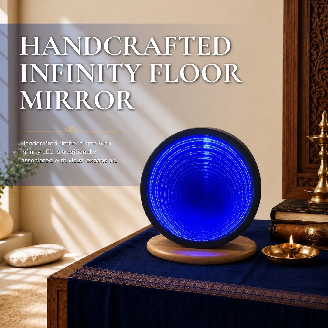 Wooden Frame Infinity Flooring Mirror