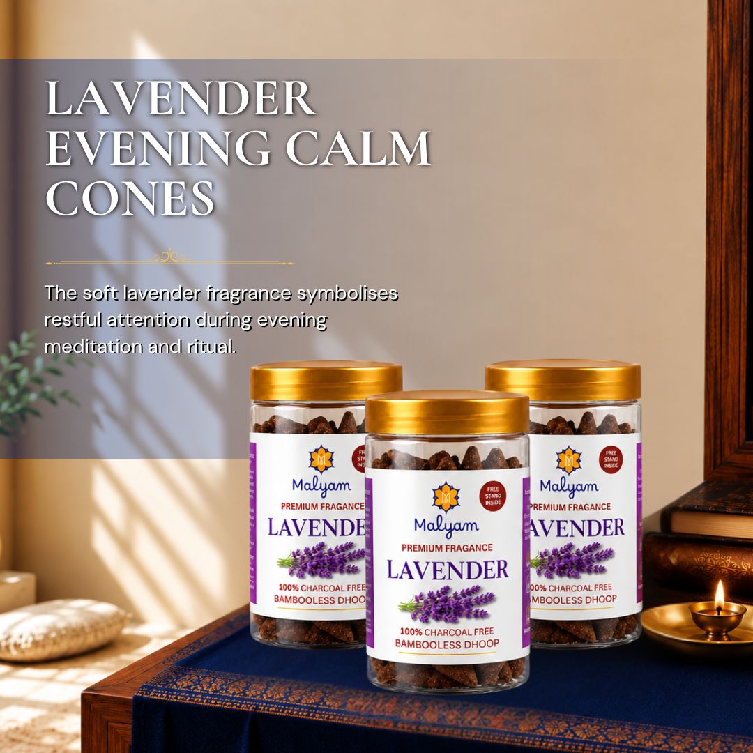 Lavender Premium Dhoop Cones Pack of 3
