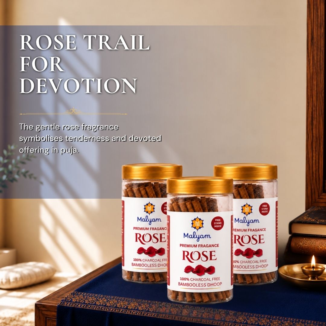Rose Dhoop Sticks – Pack of 3 (Bambooless)