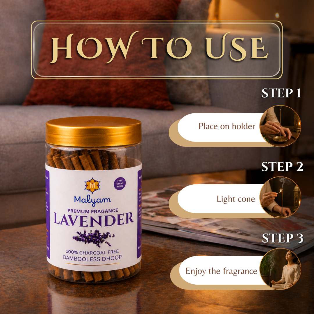 Lavender Premium Dhoop Sticks – Bambooless | Pack of 3