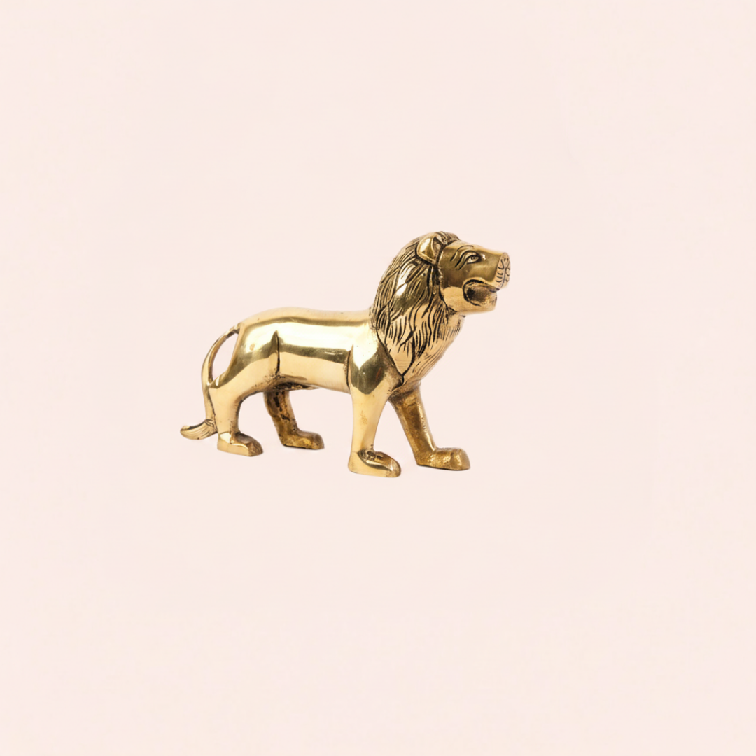 BRASS SMALL LION STATUE