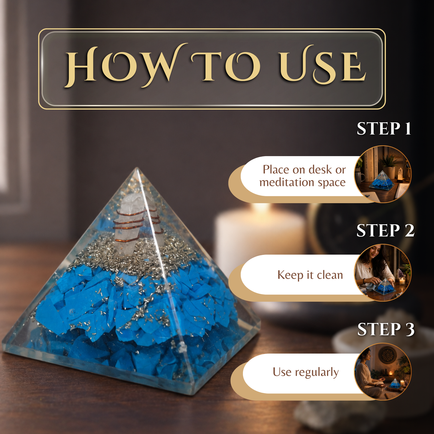 Turquoise Firoza Pyramid
