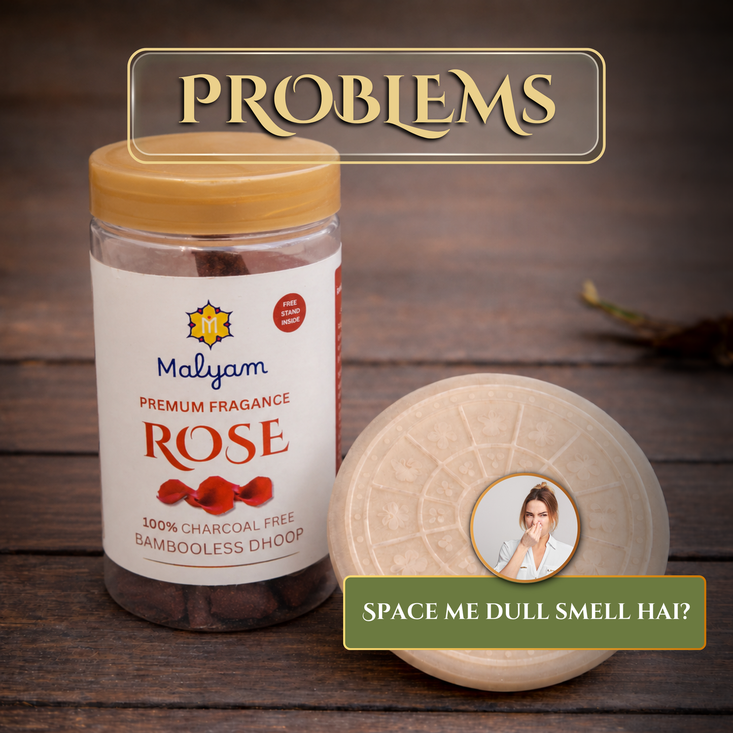 Rose Premium Dhoop Cones – Pack of 3