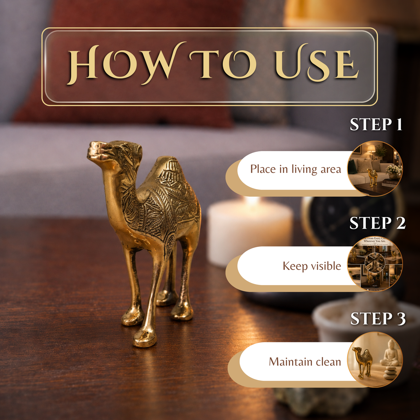 DESIGN CAMEL STATUE BRASS