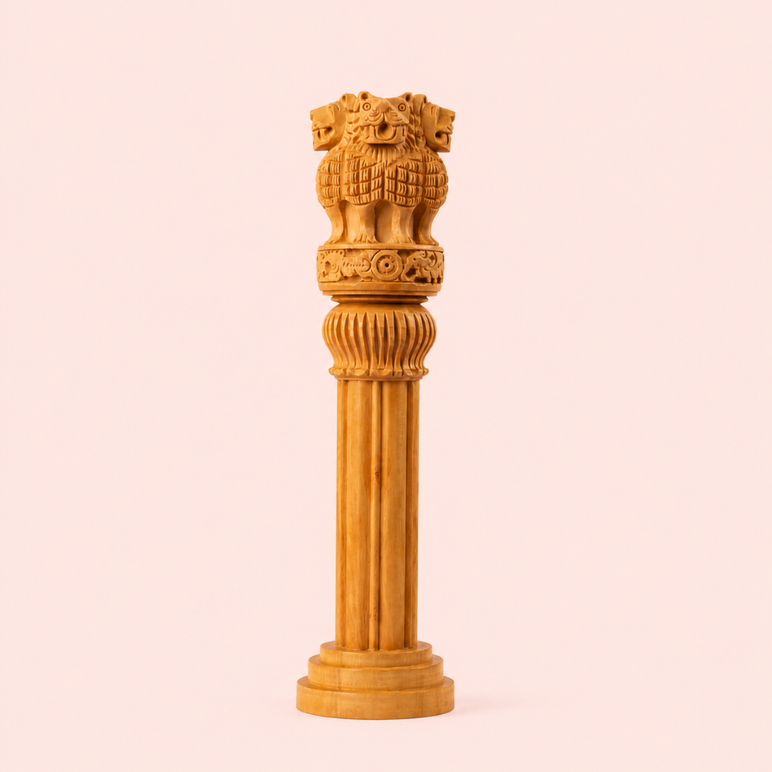 WOODEN ASHOKA PILLAR