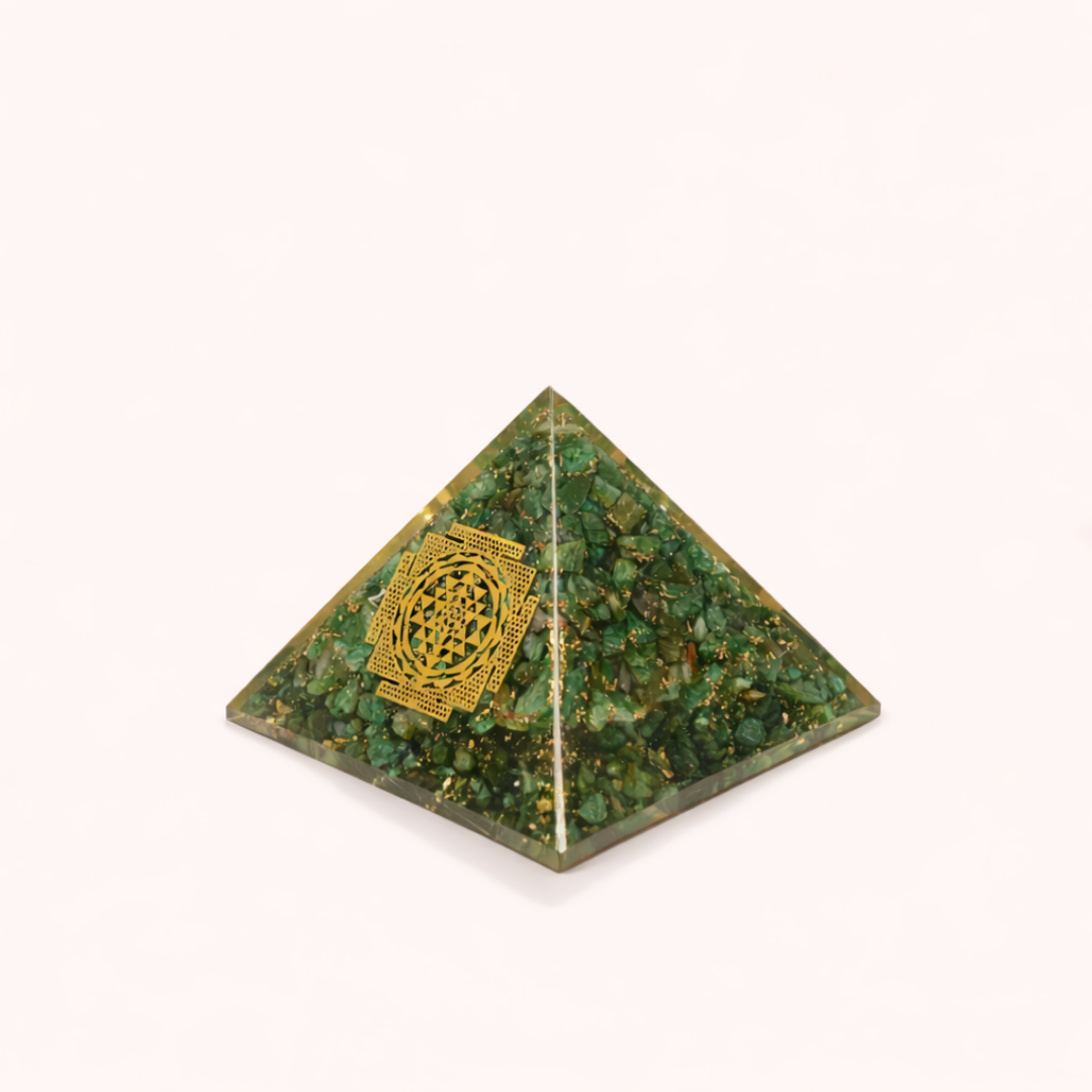 Green Mica Shree - Yantra Pyramid