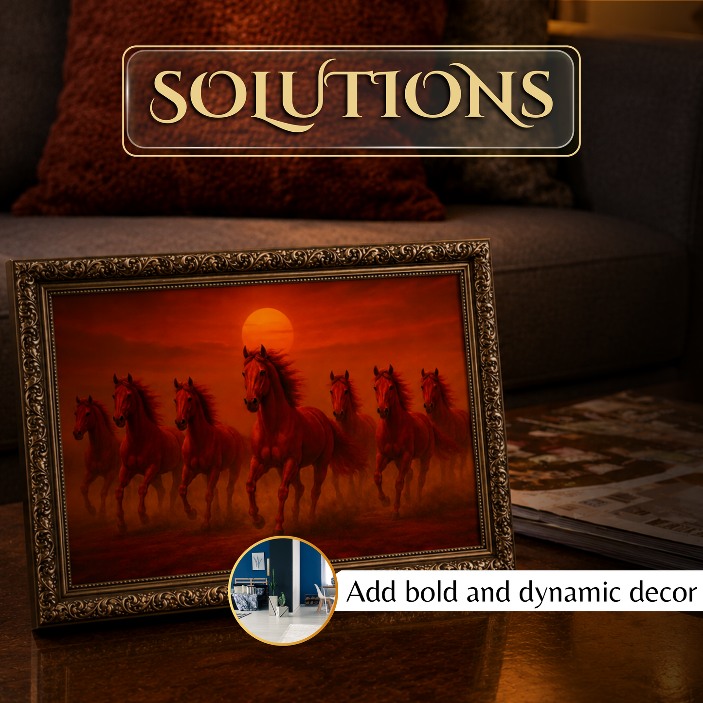 Seven Horses Red Painting