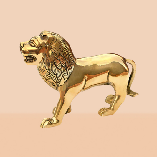 BRASS SMALL LION STATUE