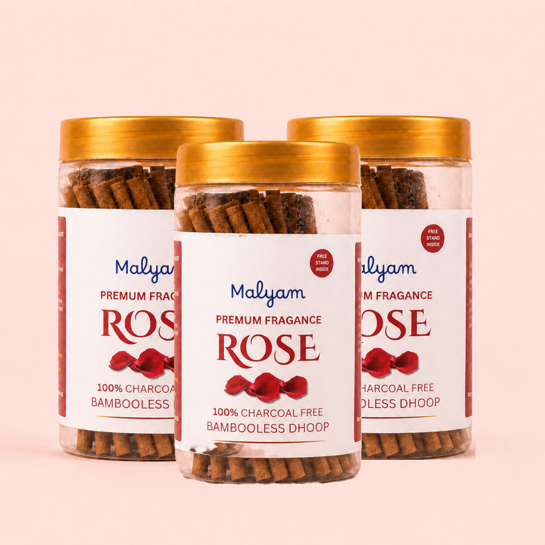 Rose Dhoop Sticks – Pack of 3 (Bambooless)