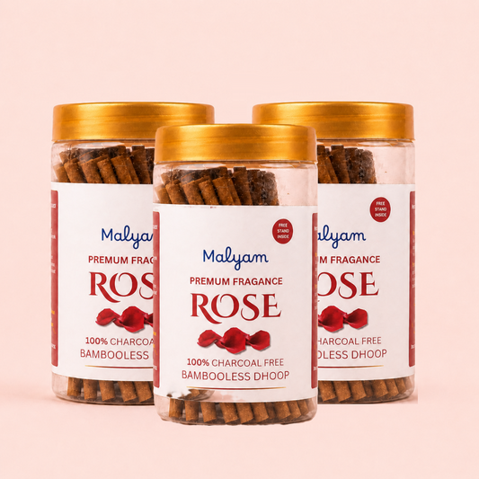 Rose Dhoop Sticks – Pack of 3 (Bambooless)