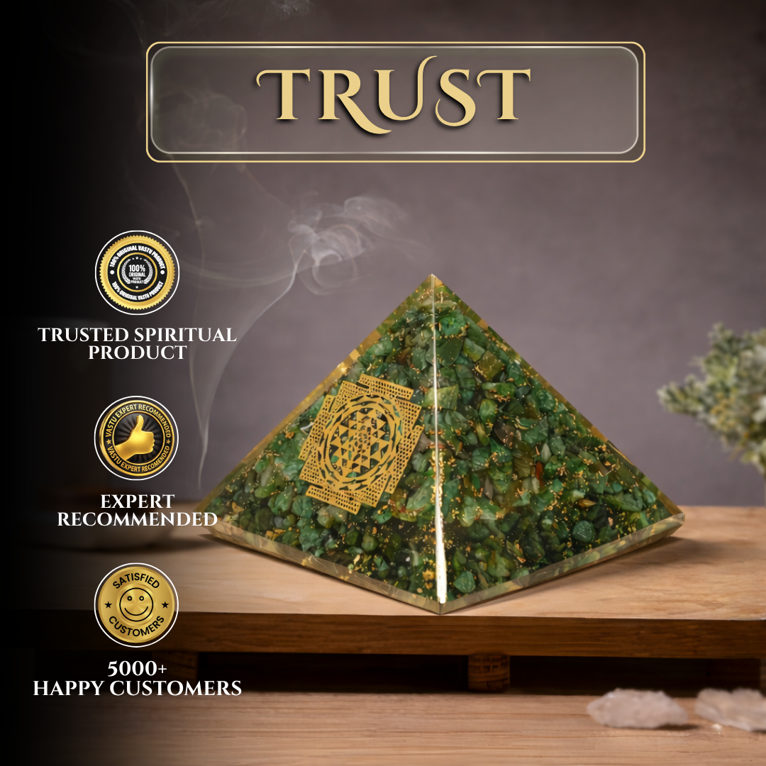 Green Mica Shree - Yantra Pyramid