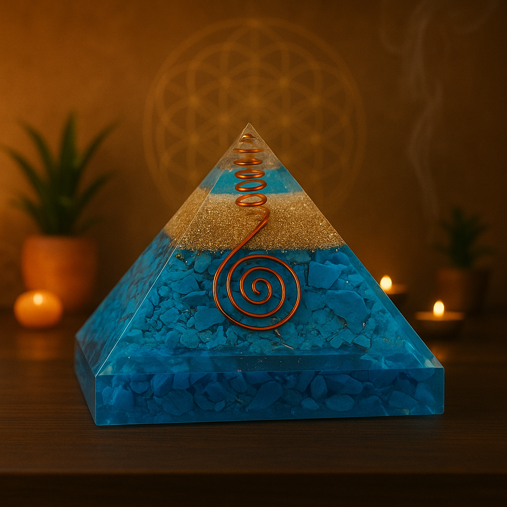 Turquoise Pyramid 2-Inch Turquoise (Firoza) Pyramid – Healing & Décor– malyam