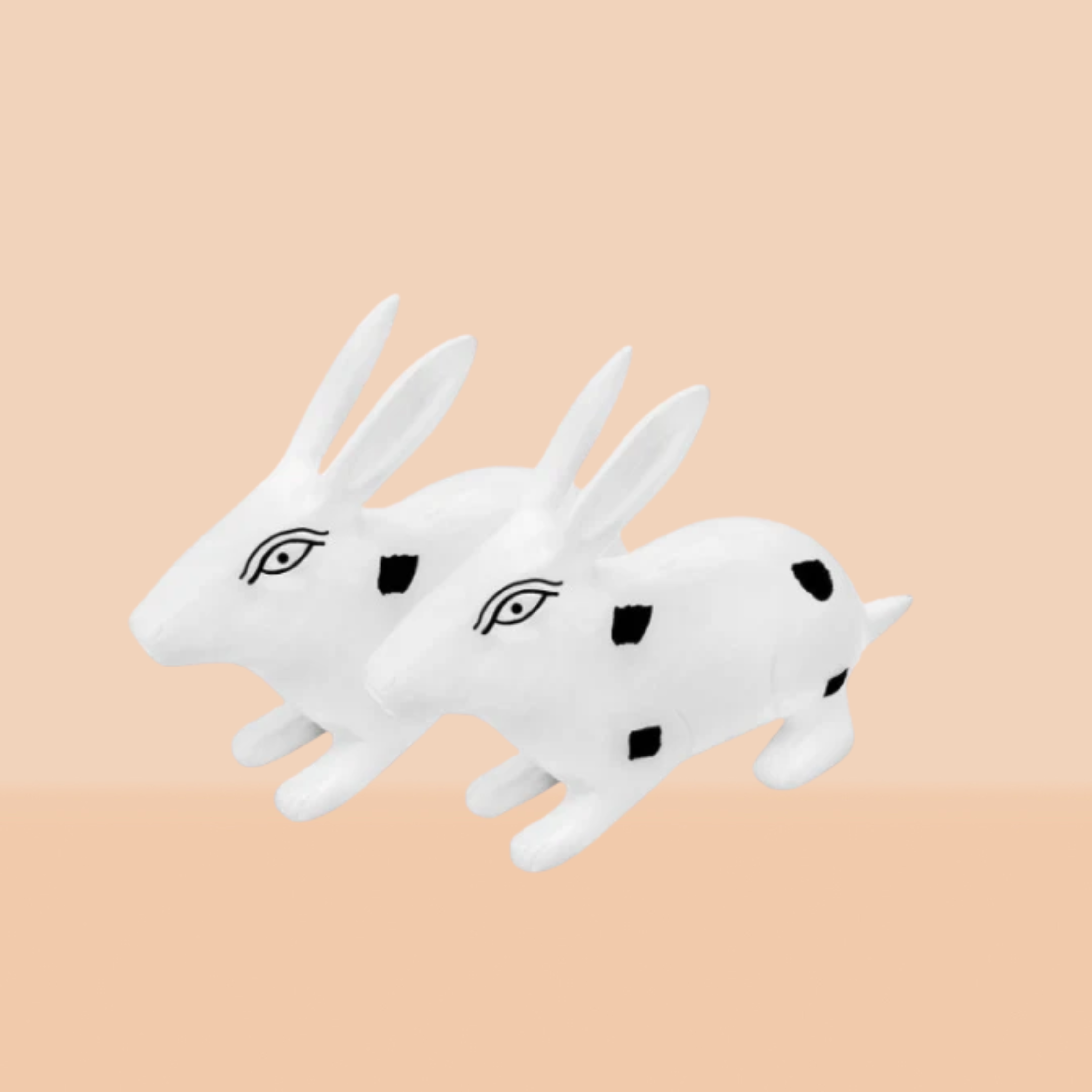 VASTU BRASS SMALL RABBIT PAIR BLACK & WHITE