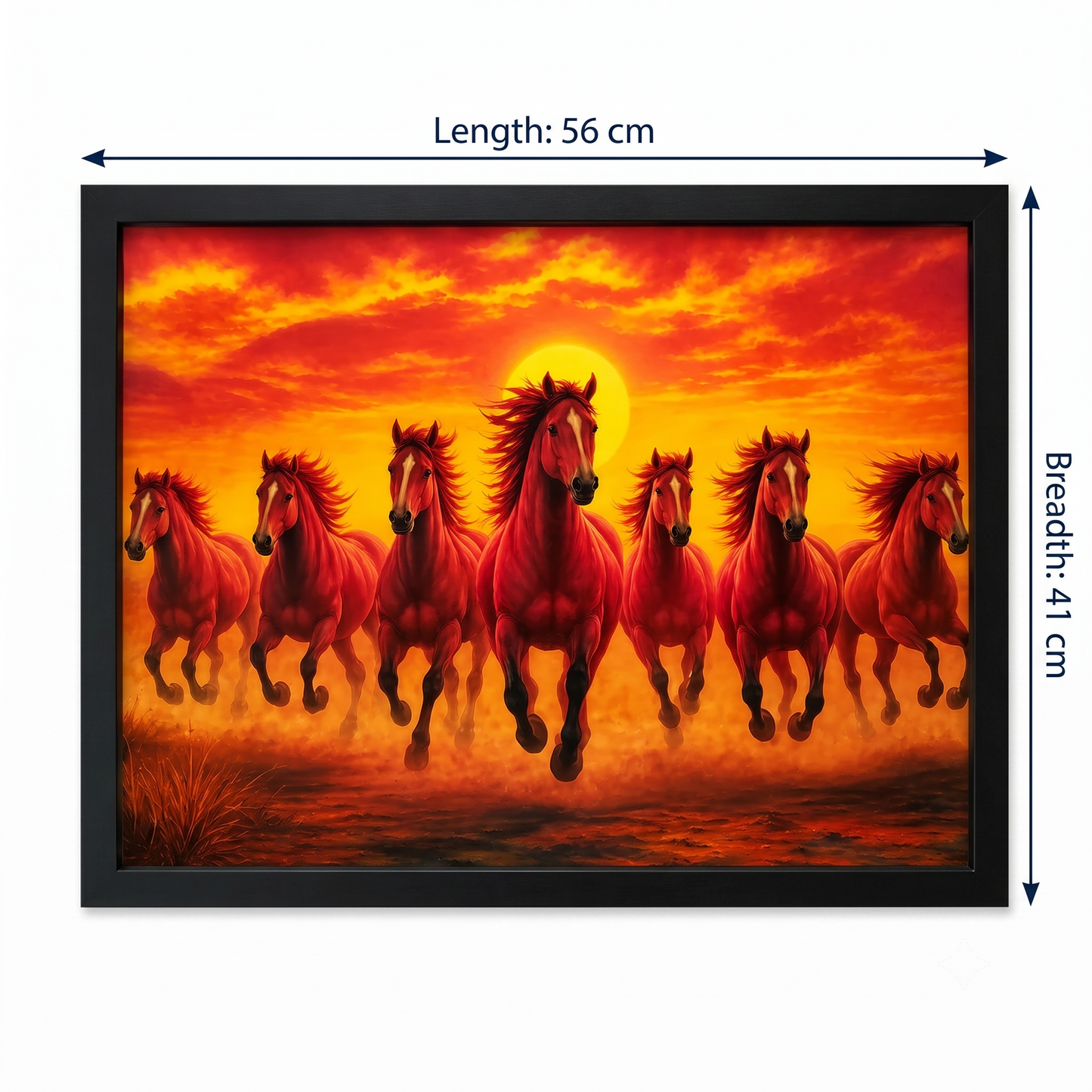 Seven Horses Red Painting