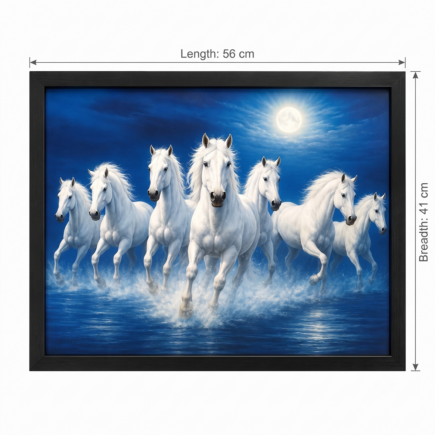 Seven Horses Blue Painting