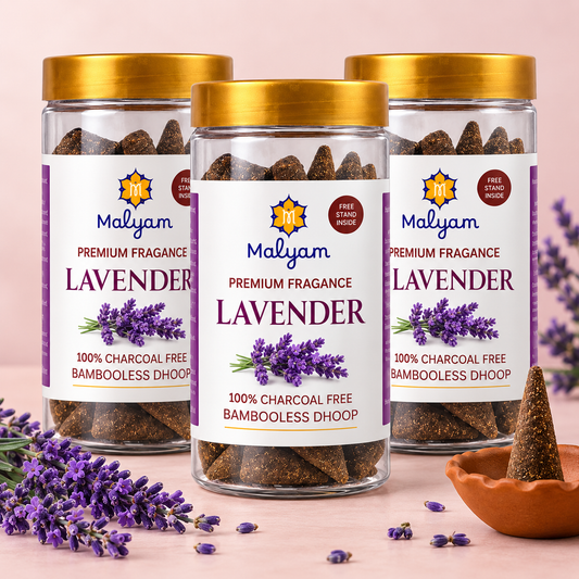 Lavender Premium Dhoop Cones Pack of 3